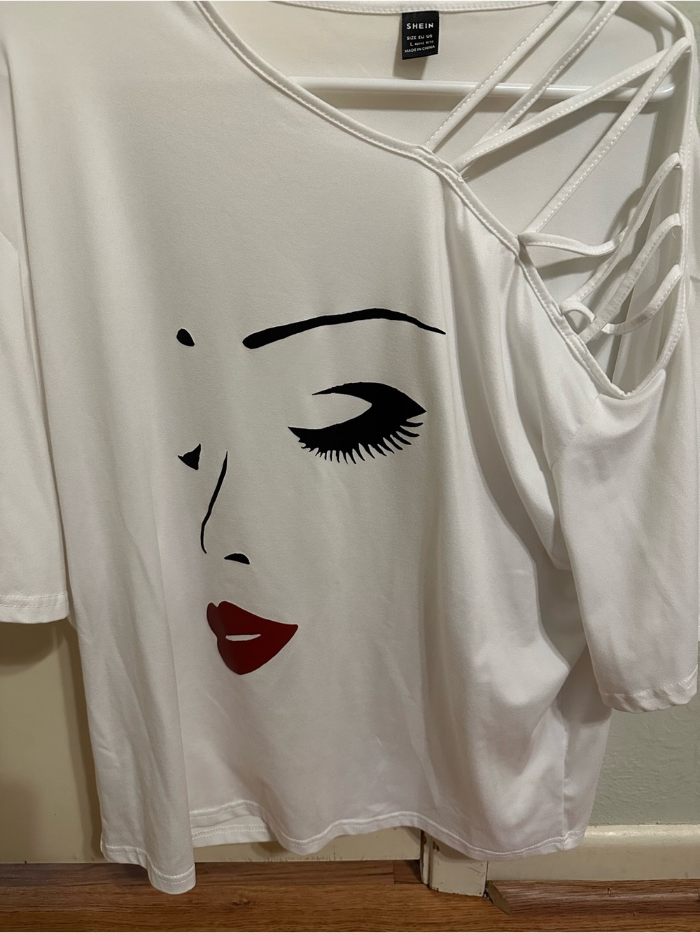 Shein White Off Shoulder Loose Top L/XL